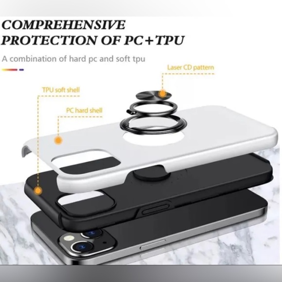 For iPhone All iPhone Pro Case Ring Stand + Lens Protector - Picture 13 of 13